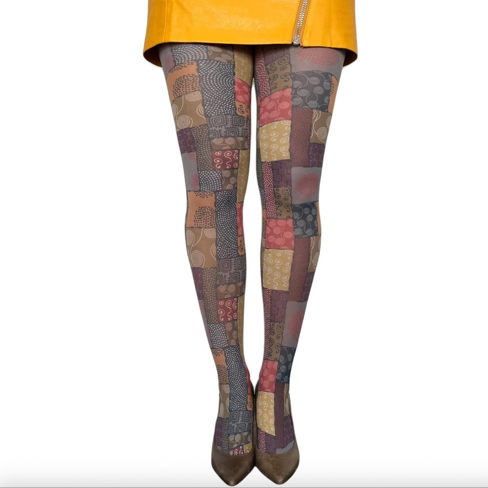 Patchwork Multicolor Tights Small NWT NWT - image 6